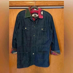 Vintage Stampede Denim + Aztec chore jacket Denim chore jacket M